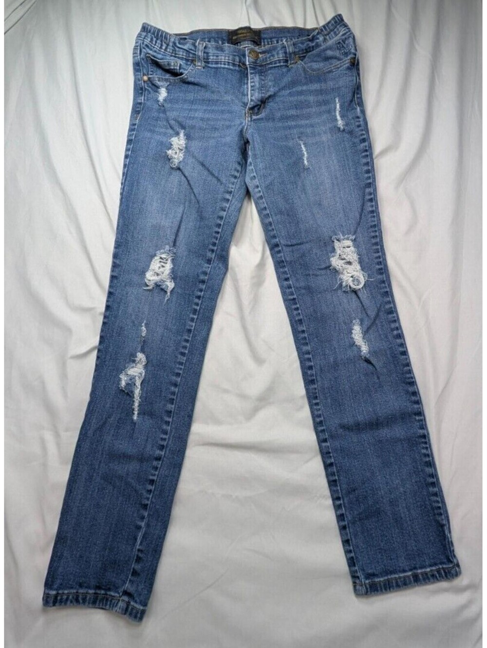 Versace Jeans Womens 28 Abbigliamento 1969 Sportivo Blue Straight Leg Trousers